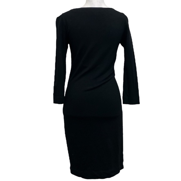 Roberto Cavalli Just Cavalli Black & Gold Baroque Printed Scuba Dress - Picture 3 of 12